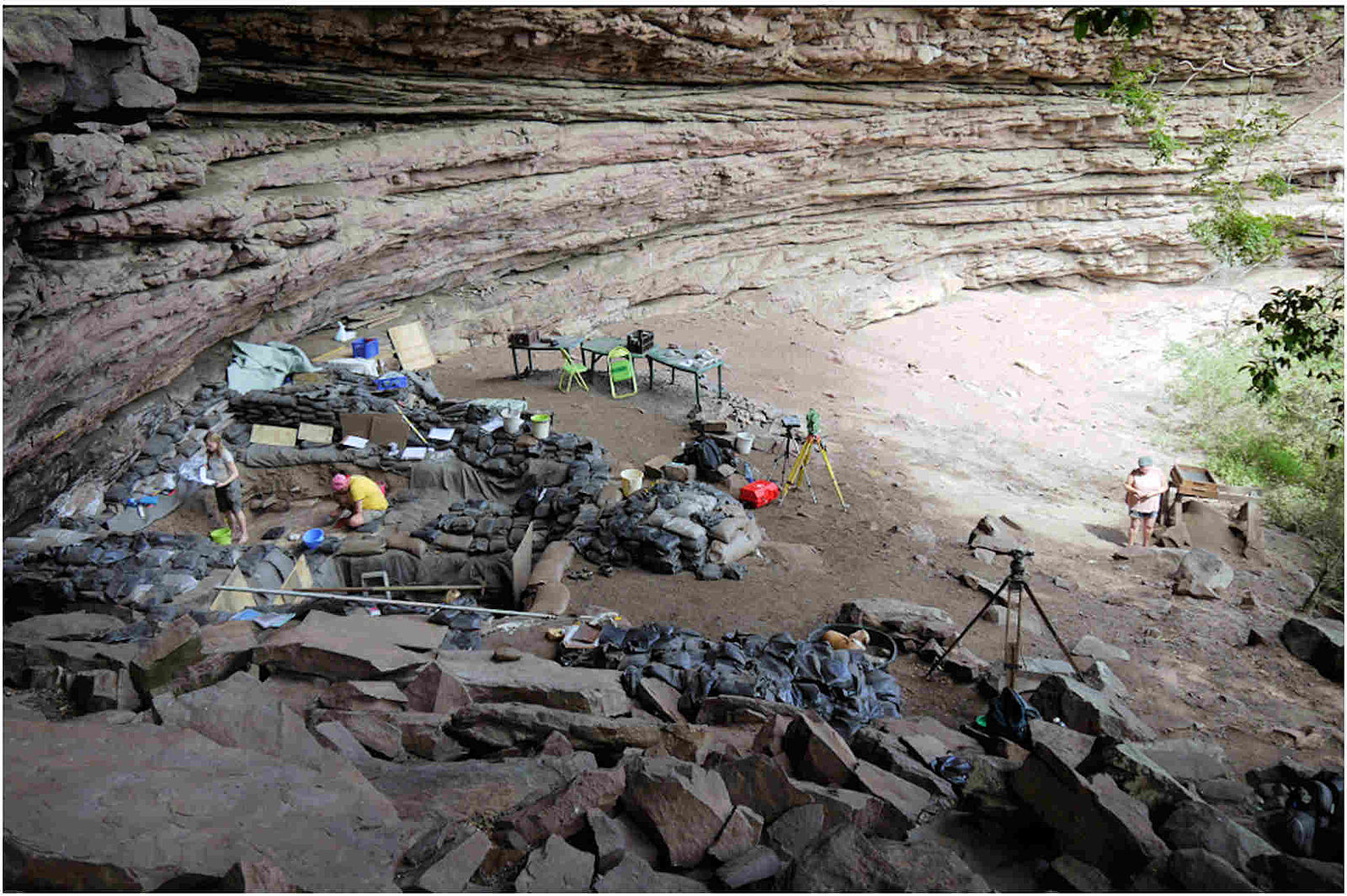The excavation site in the Sibudu Cave
