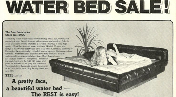A sexy advertisement for waterbeds